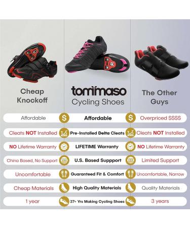 Tommaso Pista Knit Women's Cycling Shoe and Cleat Bundle - Black/Pink - Size 9 | Indoor Cycling Class Ready Shoes for Look Delta and SPD Cleats - Buy Online on GoSupps.com