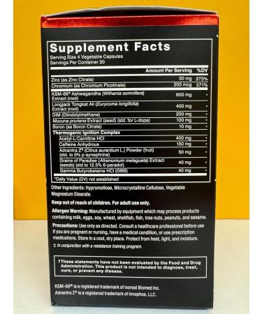Test X180 Thermo Testosterone Supplement & Fat Burner for Men - Boost Metabolism Build Lean Muscle Reduce Body Fat - 120 Capsules - Buy Online on GoSupps.com
