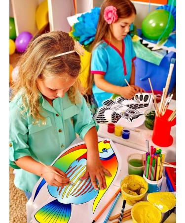 HENGDA KITE DIY Blank Painting Kite Party Pack - Animal Themed 7 Pack for Kids & Adults - Includes Handles and Strings - White Diamond Kites - Buy Online on GoSupps.com