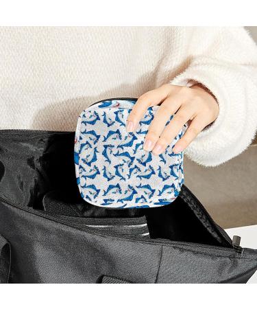 Anna Cowper Shark Pattern Sanitary Napkin Storage Bag - Multi-colored Portable Period Pouch for Women and Teen Girls - Buy Online on GoSupps.com