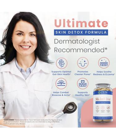 Zen Nutrients SkinVite Acne Eczema Psoriasis Rosacea Treatment - Clear Skin Probiotics & Hormonal Acne Supplement for Men, Women, Teens - 60 Count - Buy Online on GoSupps.com