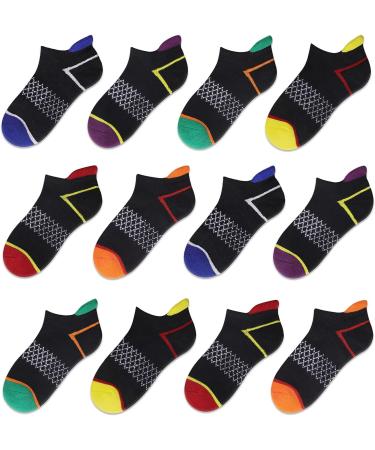 Boys Ankle Athletic Socks - 12 Pairs Kids Black Socks 7-10 Years - Buy Online on GoSupps.com