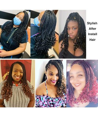 7 Packs 10 Prelooped Crochet Box Braids with Curly Ends for Black Women - 1B# Hair - Buy Online on GoSupps.com