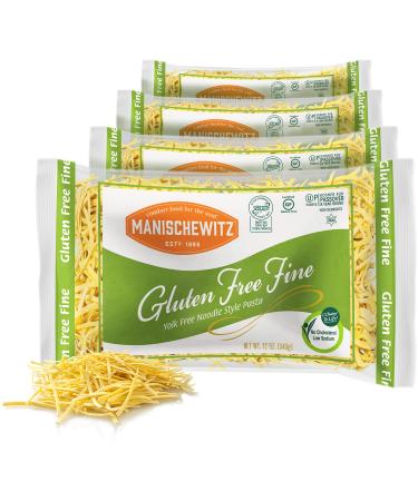 Manishewitz Gluten Free Fine Noodles 12oz (4 Pack) All Natural, Yolk Free, Low Sodium, Kosher for Passover and Year Round - Buy Online on GoSupps.com