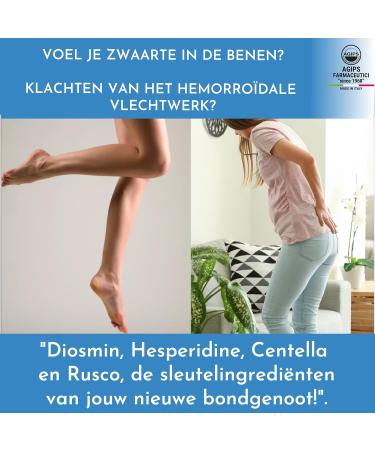 AGIPS FARMACEUTICI DIOSMINE + HESPERIDINE 400 mg Supplement for Microcirculation Venosid 30 Tablets for Plexus Microcirculation Legs Varicose Veins Swollen Legs Cracked Capillaries Agips - Buy Online on GoSupps.com