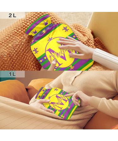 Personalized Striped Hot Water Bottle 2L - Pain Relief & Comfort | Ideal for Period Cramps & Heating Bags - Buy Online on GoSupps.com