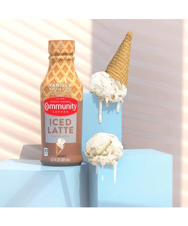 Community Coffee Vanilla Waffle Cone Iced Latte Ready To Drink 13.7oz Bottle - Pack of 12 | Vanilla Waffle Cone 13.7oz - Pack of 12 - Buy Online on GoSupps.com