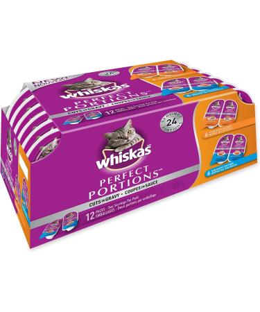 WHISKAS Perfect Portions Wet Cat Food Cuts in Gravy - Chicken & Salmon - 75g (12 Pack) Cuts in Gravy Chicken & Salmon 75 g (Pack of 12) - Buy Online on GoSupps.com