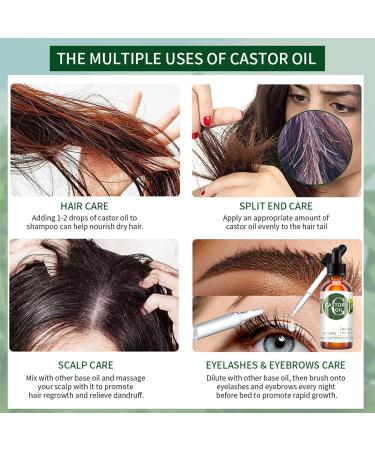 EONFAVE Organic Castor Oil - Hair Growth Oil - Castor Oil Cold Pressed to Strengthen Nourish Hair - Eyelash Growth Essential Oil - Improve Hair Loss and Nourishes Scalp - Buy Online on GoSupps.com