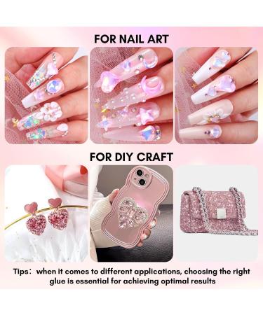 Makartt Pink Diamond Nail Design Glue Set - Rhinestones Flat Back Gems Tweezers & Storage Box for DIY Nail Art - Buy Online on GoSupps.com