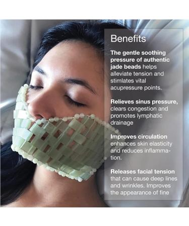 GingerChi Genuine Jade Eye Mask - Natural Stone Face Mask for Relaxation Dark Circles Puffiness & Anti-Aging Therapy - Buy Online on GoSupps.com