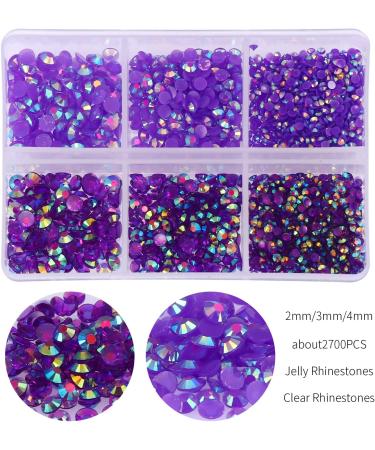 3000pcs Dark Purple AB Flatback Rhinestones for Crafts - Resin Rhinestone Gems for DIY Clothes and Nail Art - Buy Online on GoSupps.com