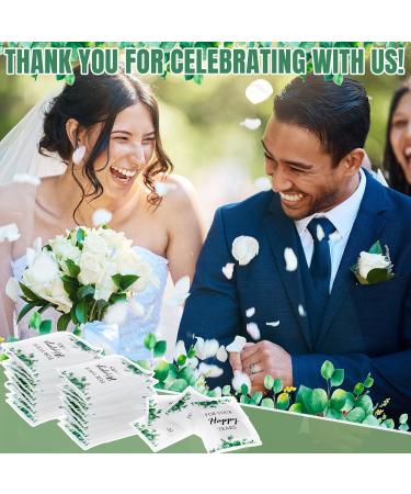 Eucalyptus Wedding Tissues - 100 Packs of 3 Ply Facial Tissues for Guests | Bulk Happy Tears Tissue Packs for Wedding Party - Buy Online on GoSupps.com