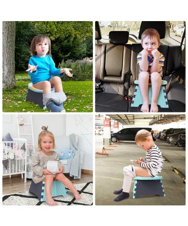 Portable Potty Training Seat for Toddlers | Collapsible Kids Travel Potty - Indoor & Outdoor Baby Seat (Blue) - Buy Online on GoSupps.com