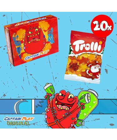  CAPTAIN PLAY Christmas Confectionery Trolli 20 Mini Bags of Gummy Sweets Christmas Decoration 400 g Promo Pack - Buy Online on GoSupps.com