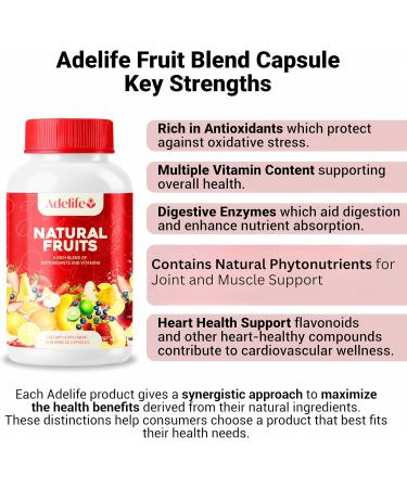 ADELIFE Fruit And Veggies Dietary Supplement, Total 120 Capsules, Earth Energy Fruits And Vegetables, Daily Vitamins, Super Fruits And Veggies Supplements, Vegetable Supplements For Adults,MADE IN USA - Buy Online on GoSupps.com