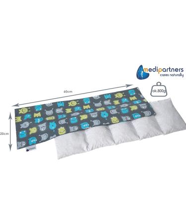 Medi Partners Kirschkernkissen 60x20cm - Eco-Friendly 100% Cotton Heat & Cold Therapy Pillow | 5 Chambers Grain Pillow for Pain Relief | Removable Cover - Buy Online on GoSupps.com
