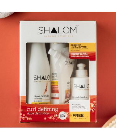 SHALOM Curl Defining Complete Kit | Coconut & Shea Butter Shampoo Conditioner Hair Mask & Leave-in | Sulfate & Paraben Free - International Shipping Available - Buy Online on GoSupps.com