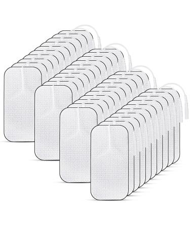 UNISOPH TENS Electrode Pads 40 pcs Self Adhesive TENS Machine Pads 40x80mm TENS Pads Reusable Non-Irritating Used to Relieve Muscle Pain Back and Joint Pain Compatible with Most TENS Machines 40x80mm(40 pcs)
