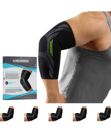 Kinetic evolution elbow bandage for women and men sports compression bandage against elbow pain breathable stabilized and supported sports bandage for tennis volleyball strength sport golf handball nordic walking m green green - Buy Online on GoSupps.com