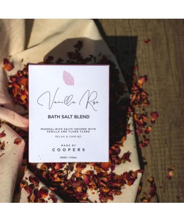 Shop Made by Coopers Vanilla Rose Bath Salt Blend with Essential Oils & Coconut Oil - 500g - Nourishing & Soothing | International Shipping Available - Buy Online on GoSupps.com