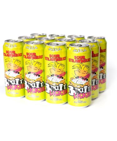 Mega Brain Licker Sour Strawberry Candy Drink American Style Soda 500ml x 12 - Buy Online on GoSupps.com