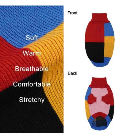 Hjumarayan Turtleneck Dog Sweater for Medium Dogs | Color Block Design with Leg Holes | Warm & Stylish for French Bulldogs - Red - Buy Online on GoSupps.com