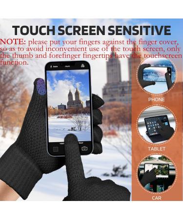 Winter Touchscreen Gloves for Men & Women | Windproof Elastic Thermal Wool Gloves in Black - Buy Online on GoSupps.com