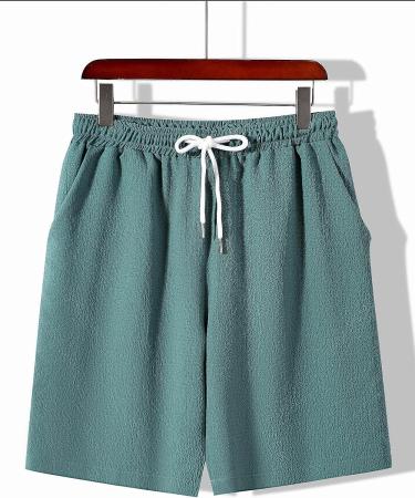 OYOANGLE Men's 2 Piece Outfit: Short Sleeve Striped Shirt and Shorts Set - X-Large Green - Buy Online on GoSupps.com