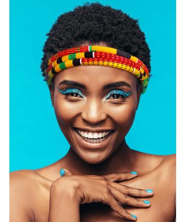 Hillban 2 Pcs African Headbands for Women - Retro Pattern Kente 3 Strand Headband - Colorful Afrocentric Hair Accessories for Women and Girls - Buy Online on GoSupps.com