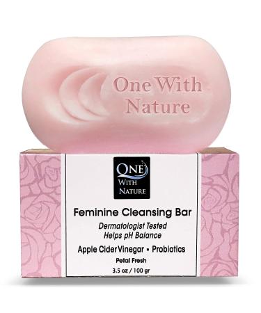 Petal Fresh Scent Feminine Cleansing Bar 3 Pack - Probiotics, Apple Cider Vinegar, Omega Fatty Acids, Oatmeal - Gentle Bar for Sensitive Skin - 3.5 oz for Face & Body - Buy Online on GoSupps.com