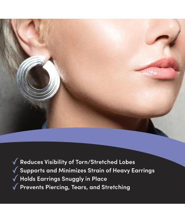 Lobe Miracle Plus Clear Earring Support Patches & Antiseptic Wipes - Ear Care Products for Droopy, Torn, or Stretched Ear Lobes - 60 Patches & 30 Swabs - Buy Online on GoSupps.com