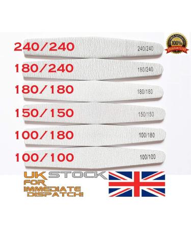 8X Nail Files Zebra Shape Diamond Chose GRIT Double Sided Emery Board (GRIT 240/240) - Buy Online on GoSupps.com