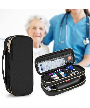 Damero Double Layer Stethoscope Case - Compatible with 3M Littmann/ADC/Omron - Stethoscope Carrying Travel Bag in Black - Buy Online on GoSupps.com