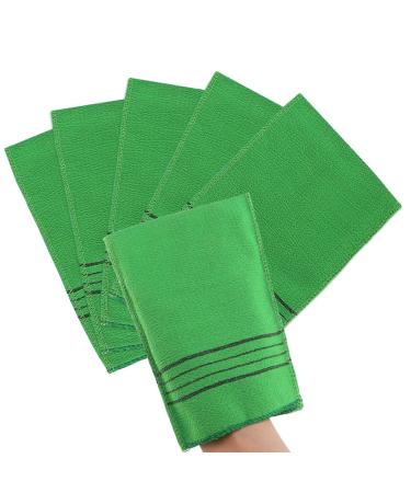 Gjinxi 5 pieces Korean peeling glove body green peeling gloves for bad peeling medium Medium glove peeling exfoliating gloves for deep clean dead skin remove dirt cleaning pores