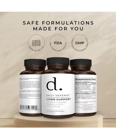 Daily Defense Liver Cleanse and Detox & Repair Formula - Liver Support Supplement with Artichoke Extract for Liver Health - Milk Thistle Liver Detox with Dandelion Leaf Extracts - 60 Capsules - Buy Online on GoSupps.com