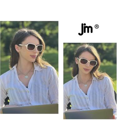 JM Classic Bifocal Reading Sunglasses for Women | Vintage Outdoor UV Protection Glasses | Beige 2.5x - Buy Online on GoSupps.com