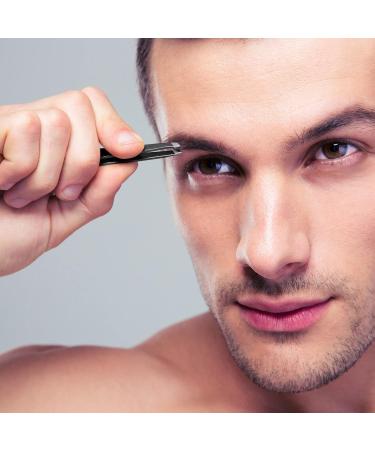 KICHLY Eyebrow Tweezers Set - 4 Precision Tweezers in Travel-Friendly Leather Case (Black) for Perfect Brows - Buy Online on GoSupps.com