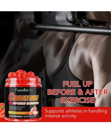 Btefls Creatine Gummies for Men & Women - 120 Count 5000mg Creatine Monohydrate Boosts Strength Mass Endurance & Focus Muscle Builder & Pre-Workout Supplement - Buy Online on GoSupps.com