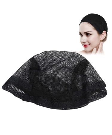 Knitted Net Black Elastic Hair Net - Breathable Adjustable Salon Hair Fixing Solution | International Shipping Available - Buy Online on GoSupps.com
