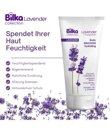  Bilka Collection Lavender & Hyaluron Body Emulsion Hydrating Moisturizing Body Lotion with Lavender Oil Hyaluronic Acid & Shea Butter 200ml - Buy Online on GoSupps.com