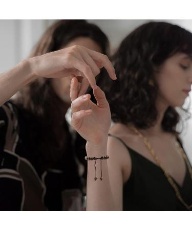 JoycuFF Matching Bracelets for Couples & Friends Black Lava Beaded Love Bracelets | Perfect Gift for Anniversary & Valentine's Day - Buy Online on GoSupps.com