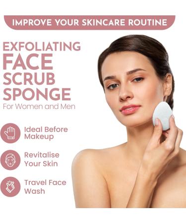 Fine Lines - Exfoliating Face Scrub Sponge Pack of 6 | Face Scrubber Tear Drop Sponge | Face Shower Sponge for Cleansing Ideal Before Makeup | Travel Face Wash Exfoliating Sponge for Women and Men 1 count (Pack of 6) - Buy Online on GoSupps.com