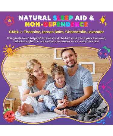 Magnesium Glycinate Gummies 400/200mg for Kids & Adults, NO Melatonin Sleep Aid Magnesium Supplement Gummies with Chamomile, Lavender, L-Theanine & GABA, B6, D3 & K2 for Bone, Relax, Immune Support - Buy Online on GoSupps.com