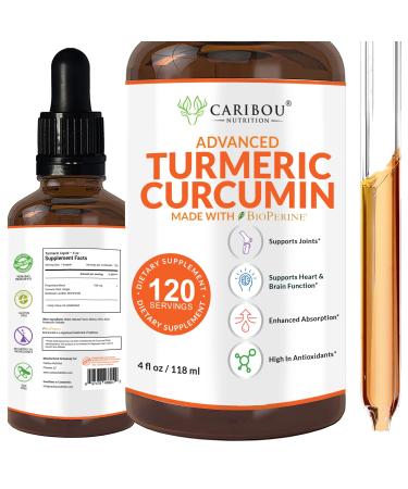 Liquid Turmeric Curcumin with Bioperine for Enhanced Absorption - Turmeric Curcumin Supplement for Joint Support - Turmeric Extract with Black Pepper - 2 Month Supply - 4oz