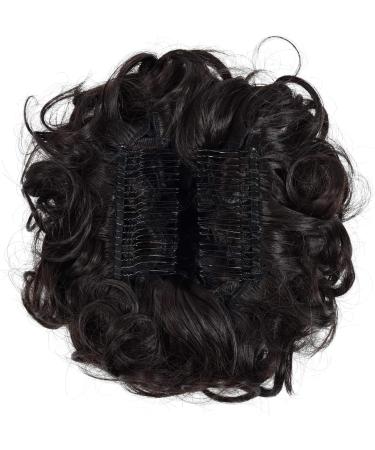 YAMEL Dark Brown Chignon Hairpiece | Curly Bun Extensions for Women | Updo Hair Pieces | Synthetic Messy Bun Hair Piece - Buy Online on GoSupps.com