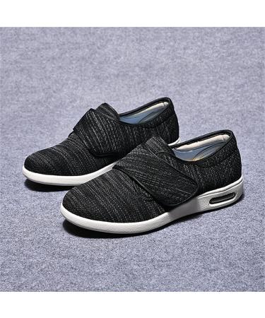 Men's Wide Fit Memory Foam Diabetic Slippers - Comfortable Air Cushion Lightweight Walking Shoes for Elderly with Swollen Feet & Plantar Fasciitis - Size 7.5, Black - Buy Online on GoSupps.com
