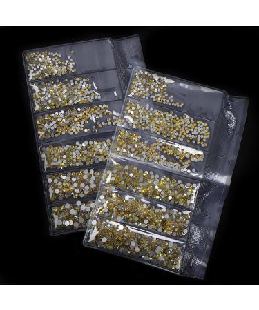 Jollin 3456pcs Flatback Rhinestones Glass Charms Diamantes Gems Stones for Nail Art 6 Size ss4 ss12 Lemon AB - Buy Online on GoSupps.com