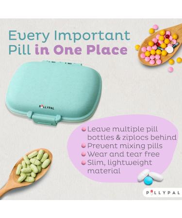 V2 Portable Travel Pill Organizer - 8 Slot Durable Case for Meds Vitamins and Jewelry - Travel Essential in Blue - Buy Online on GoSupps.com