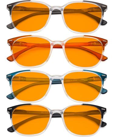 Eyekepper 4 Pack Blue Light Blocking Reading Glasses for Women - +3.00 Strength Orange Tinted Perfect for Computer Use - Buy Online on GoSupps.com
